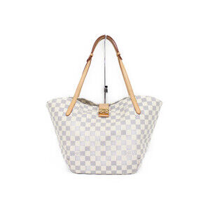 LOUIS VUITTON Salina Damier Azur White Tote Bag Shoulder